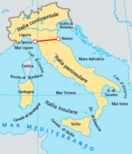 Suddivisione dell'Italia in continentale, peninsulare e insulare