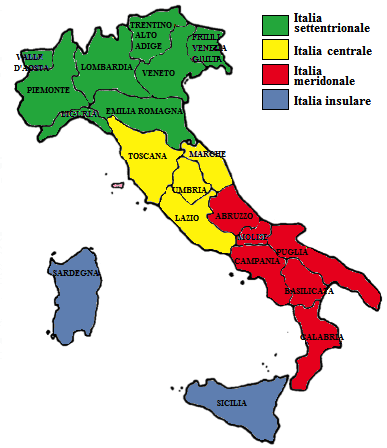 Italia settentrionale centrale e meridionale