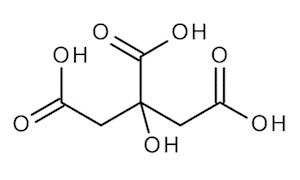 struttura chimica dell'acido citrico