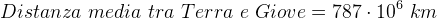 distanza media Terra Giove