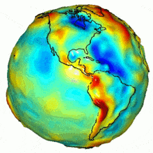 Animazione del geoide che descrive la forma della Terra