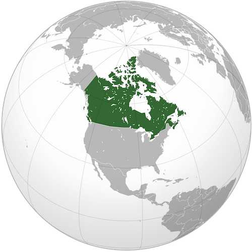Posizione geografica del Canada
