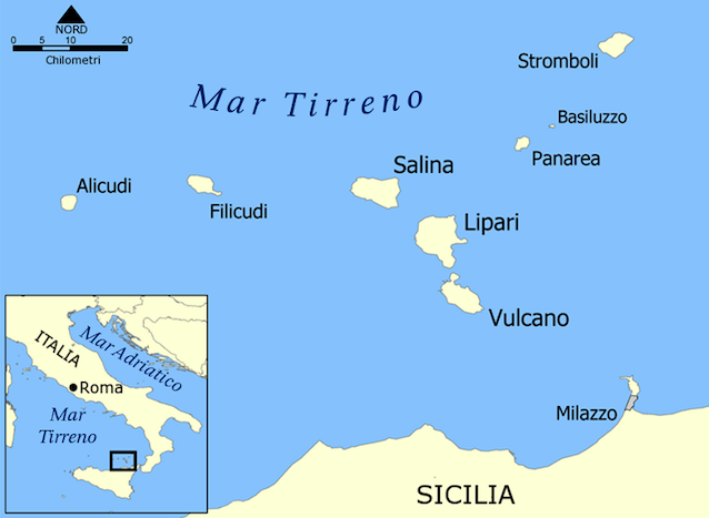 Mappa delle isole Eolie