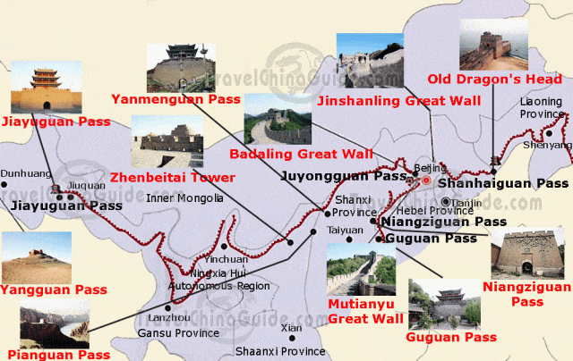 mappa muraglia cinese