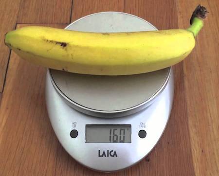 quanto pesa una banana
