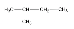 Formula di struttura del 2-metilbutano.