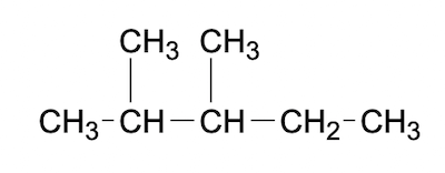 Formula di struttura del 2,3-dimetilpentano