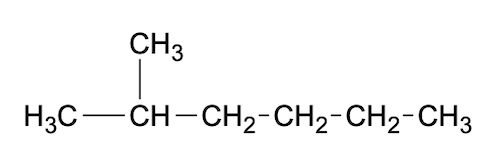 Formula di struttura del 2-metilesano