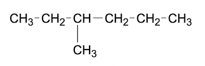Formula di struttura del 3-metilesano