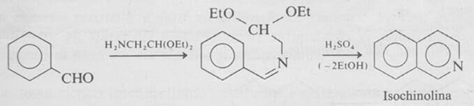 sintesi della isochinolina tramite la reazione di Pomeranz-Fritsch