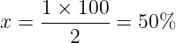 Percentuale di 1/2