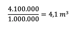 4.100.000 cm3 in m3