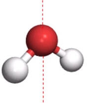 Asse di simmetria della molecola dell'acqua
