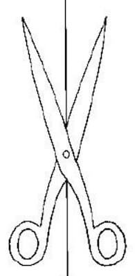 asse di simmetria di un paio di forbici