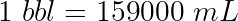 Barile di petrolio millilitro