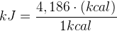 da kilocalorie a kilojoule