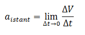 accelerazione istantanea