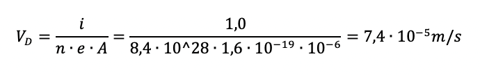 Calcolo della velocità di deriva