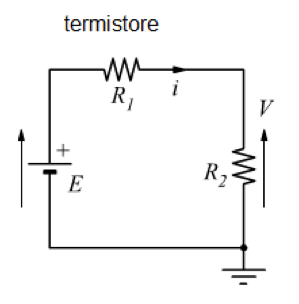 Circuito elettrico con termistore
