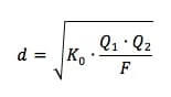 calcolo distanza nella legge  di coulomb