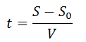 formula per il calcolo del tempo nel moto rettilineo uniforme