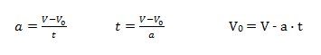 formule inverse moto rettilineo uniformemente accelerato