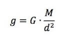 intensità del campo gravitazionale