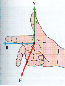 Regola della mano destra per il calcolo della forza di Lorentz