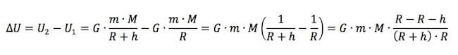 variazione della energia potenziale gravitazionale