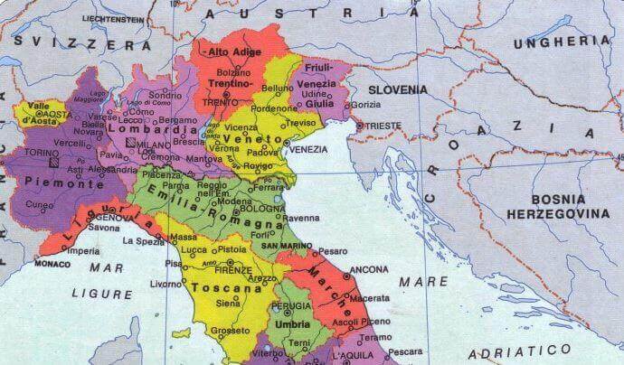 Confini del Friuli Venezia Giulia