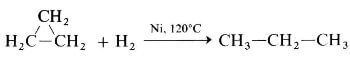 idrogenolisi del ciclopropano ad alta temperatura