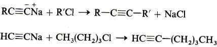 reazione acetiluri metallici con alogenuri alchilici