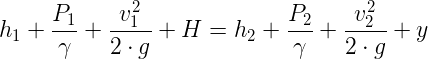Formula Bernoulli per pompa