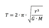 formula per il calcolo del periodo di un satellite