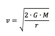 Formula della velocità di fuga