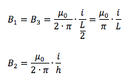 Moduli dei tre campi