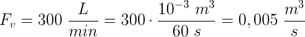 Portata volumetrica in m3/s