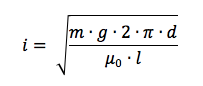 Relazione che esprime i in-funzione di m nell'elettrodinamometro assoluto