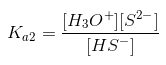 Ka2 di H2S